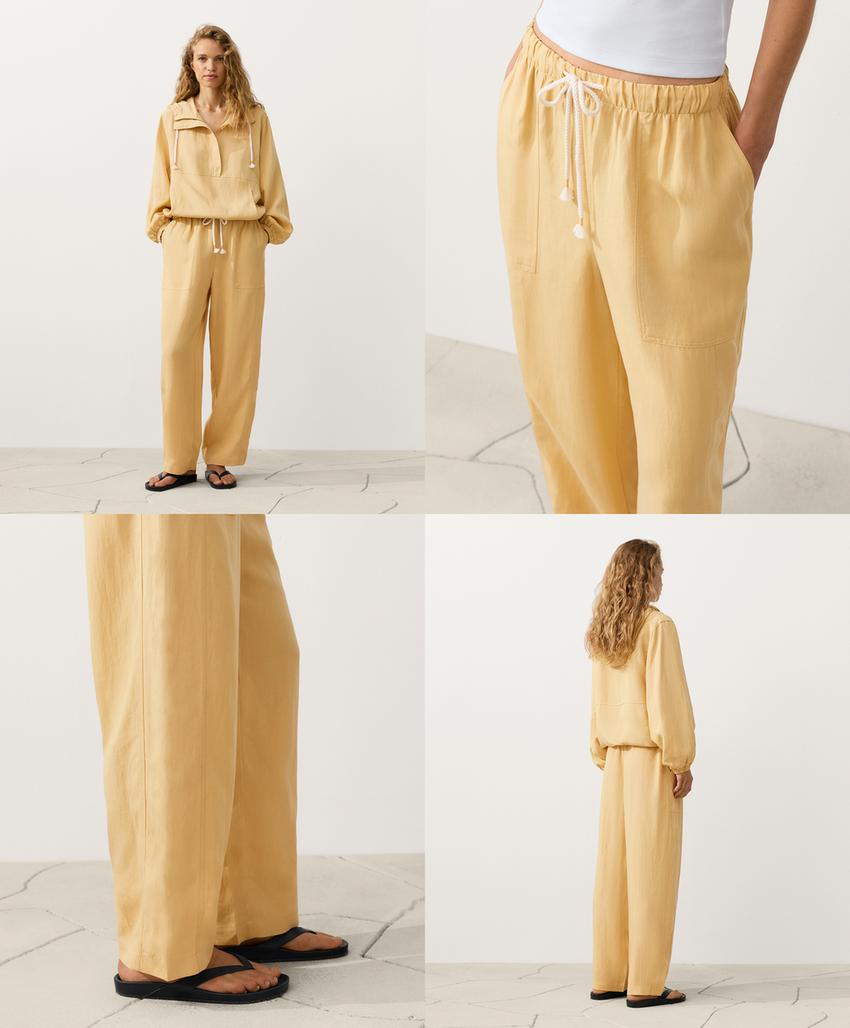 Прямые брюки из лиоцелла и льна (24%)