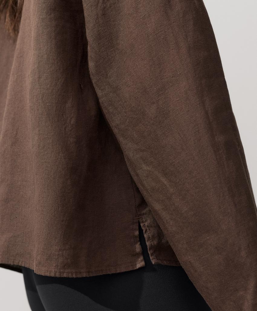 Куртка-мао из 100%-го льна на пуговицах