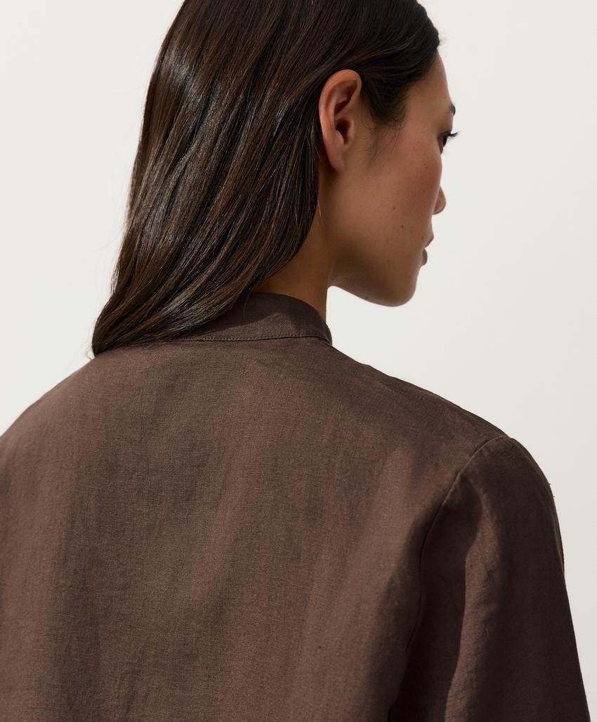 Куртка-мао из 100%-го льна на пуговицах