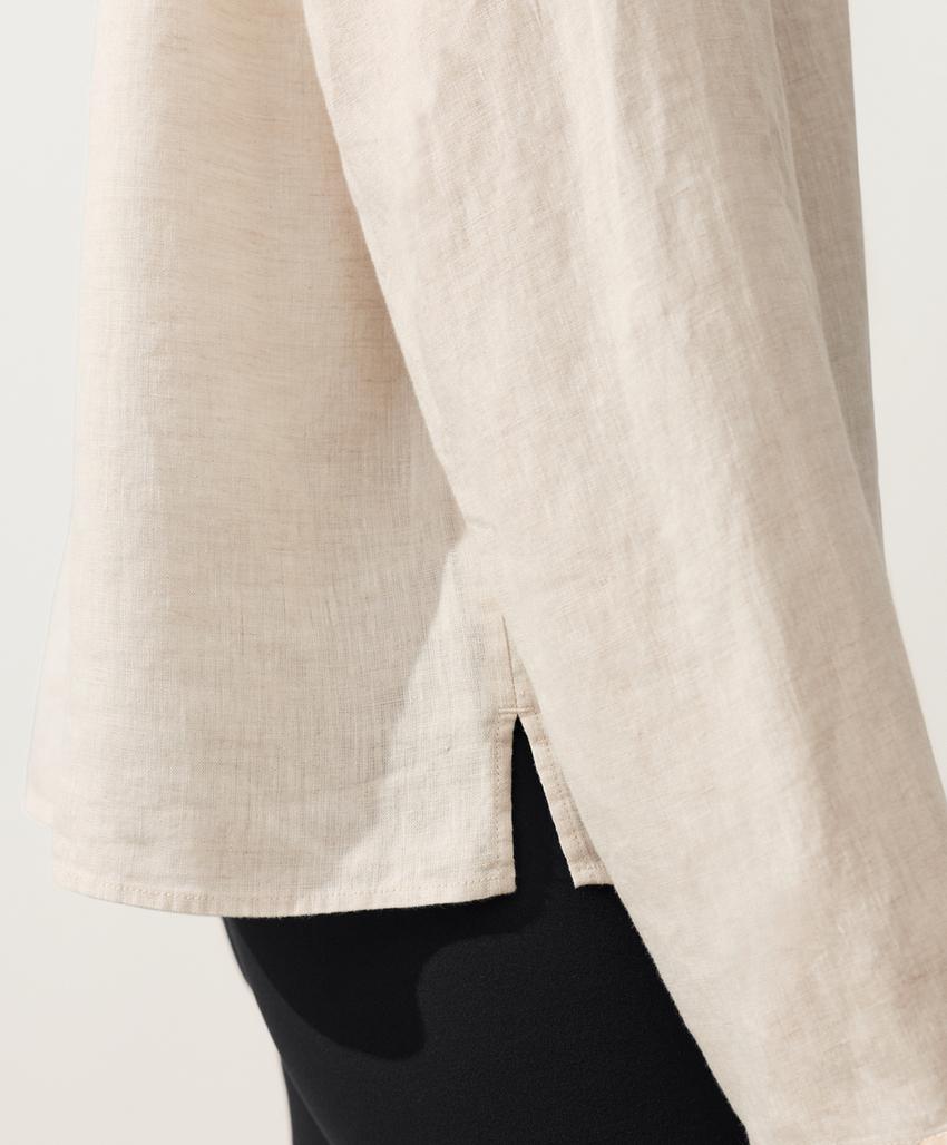 Куртка-мао из 100%-го льна на пуговицах