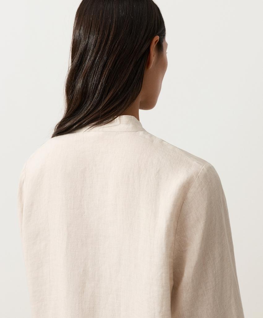 Куртка-мао из 100%-го льна на пуговицах