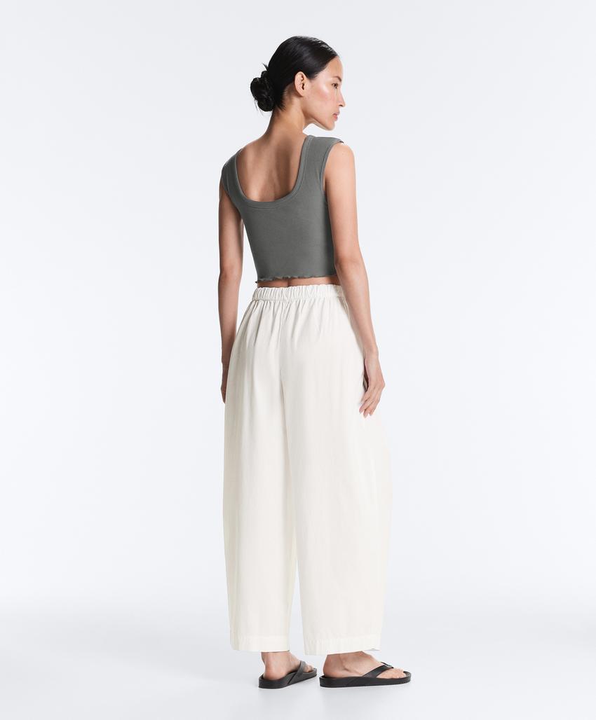 Майка - топ с коротким рукавом из смесового модала в рубчик