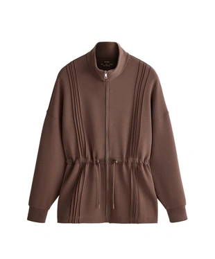 Длинная куртка в рубчик с модалом и воротником-стойкой- Заказать в России