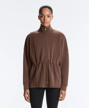 Длинная куртка в рубчик с модалом и воротником-стойкой- Заказать в России