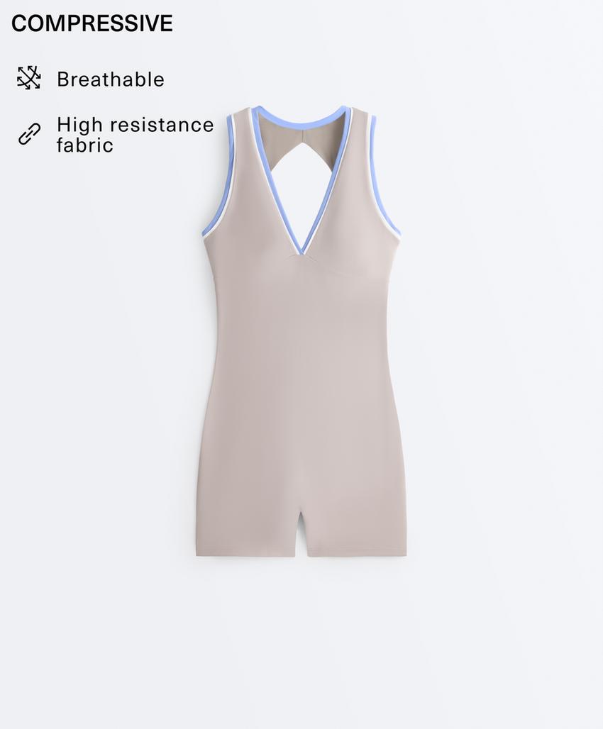 Короткий комбинезон Compressive контрастной расцветки