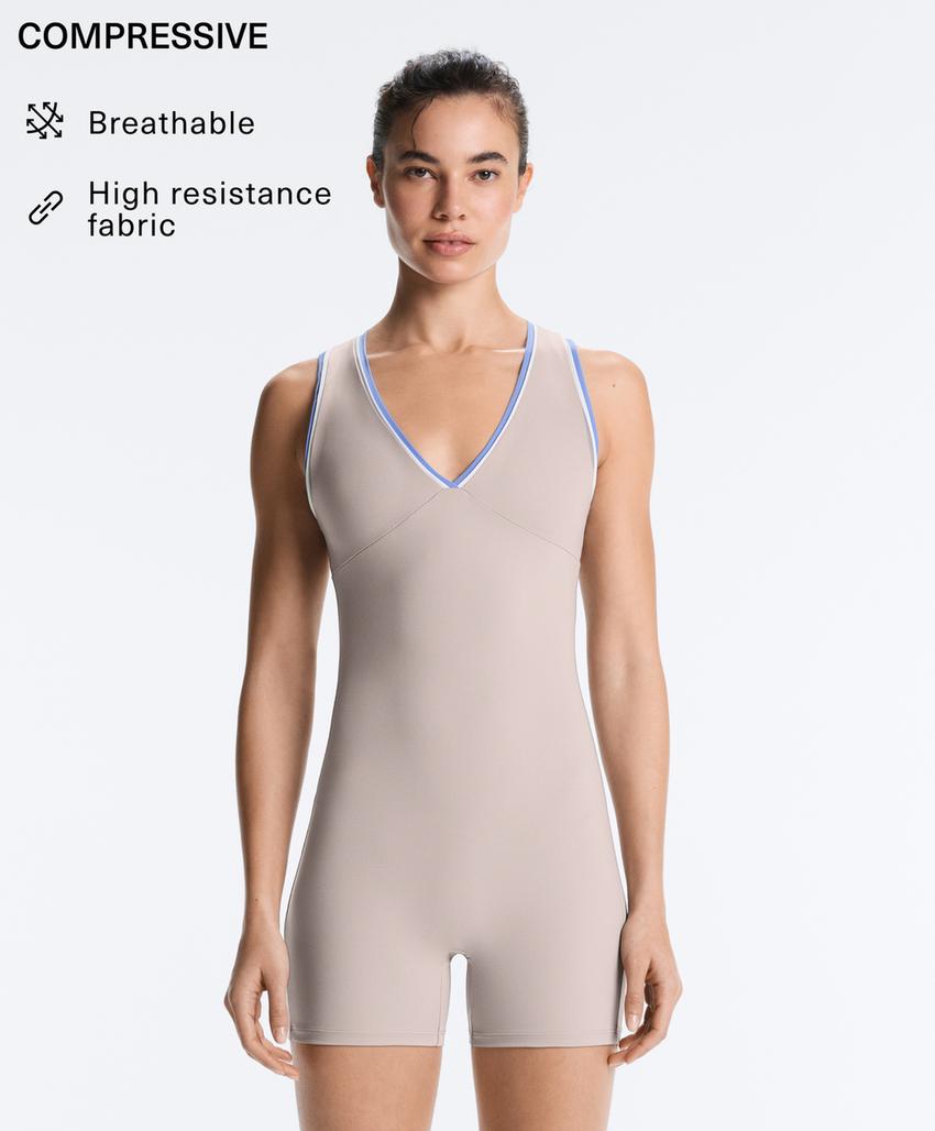 Короткий комбинезон Compressive контрастной расцветки