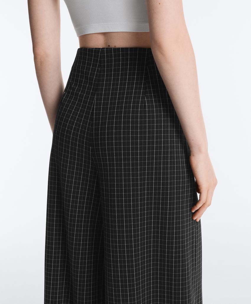 Широкие брюки-пике в клетку