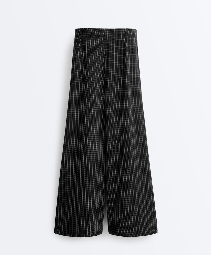 Широкие брюки-пике в клетку