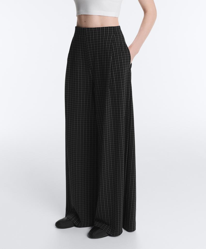 Широкие брюки-пике в клетку