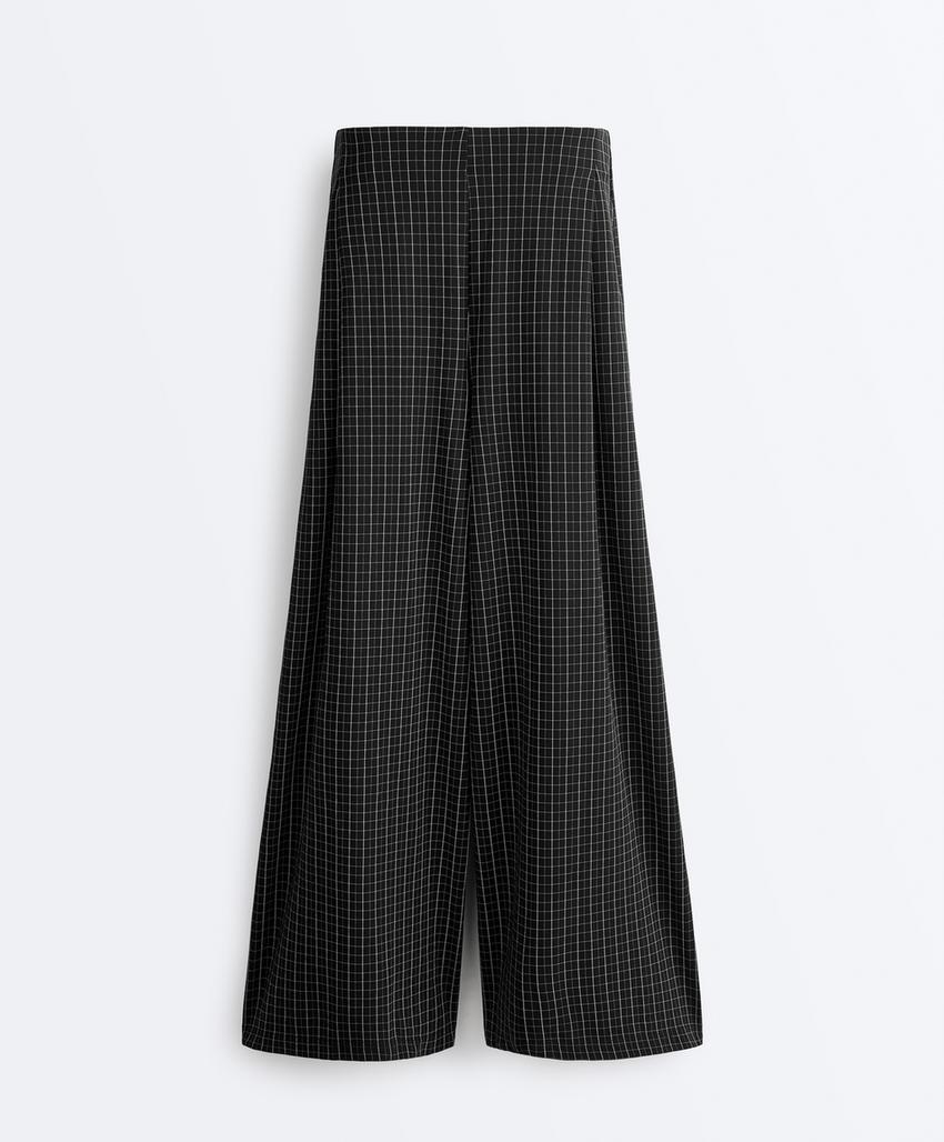 Широкие брюки-пике в клетку