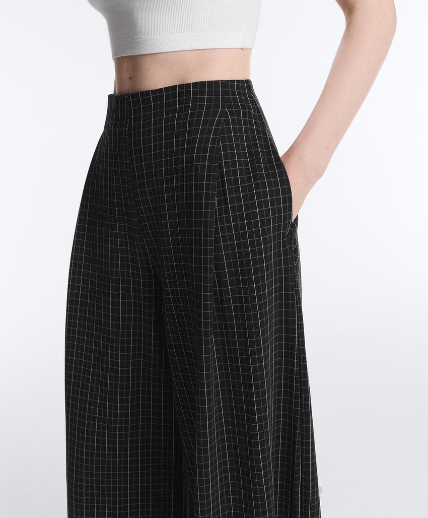 Широкие брюки-пике в клетку