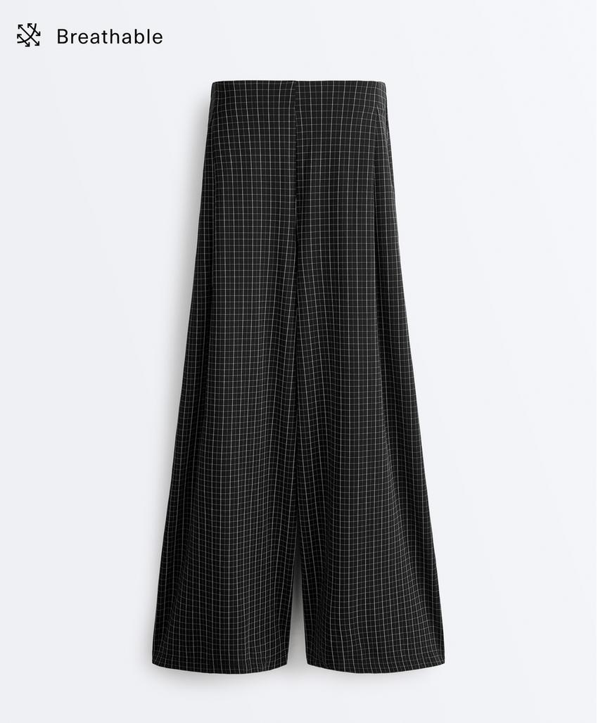 Широкие брюки-пике в клетку