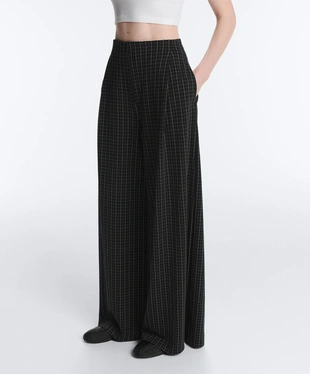 Широкие брюки-пике в клетку- Заказать в России