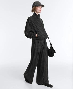 Широкие брюки-пике в клетку- Заказать в России
