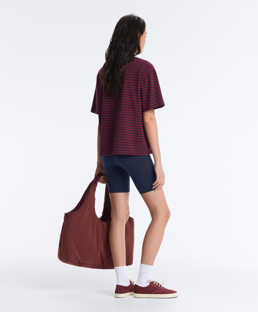 Футболка Boxy в полоску из смесового хлопка с короткими рукавами