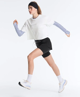 Укороченная футболка Boxy из смесового хлопка с надписью- Заказать в России