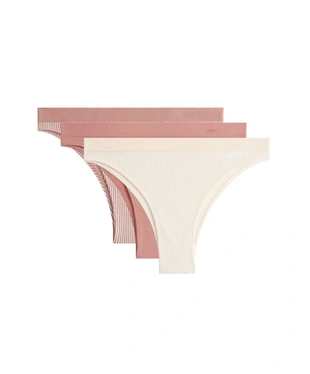 3 бесшовных трусов бразильяно Seamless Soft touch в полоску- Заказать в России