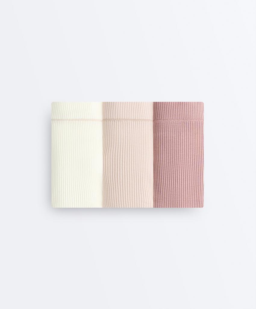 Набор из 3 хлопковых трусов бразильяно в рубчик