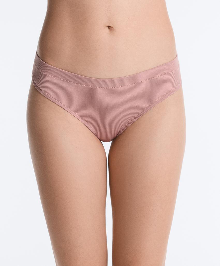 Набор из 3 хлопковых трусов бразильяно в рубчик