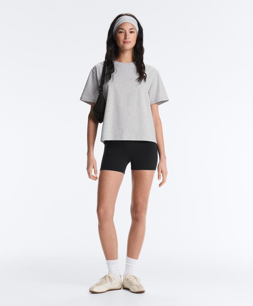 Футболка Boxy из смесового хлопка с короткими рукавами