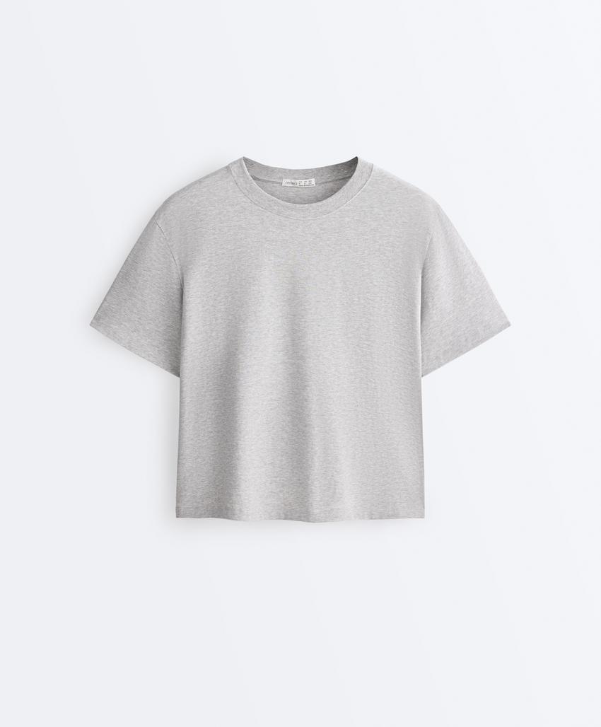 Футболка Boxy из смесового хлопка с короткими рукавами