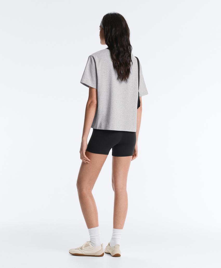 Футболка Boxy из смесового хлопка с короткими рукавами