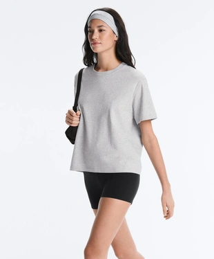 PALE GREY|5409/979/811 - OYSHO Футболка BOXY из смесового хлопка с короткими рукавами
