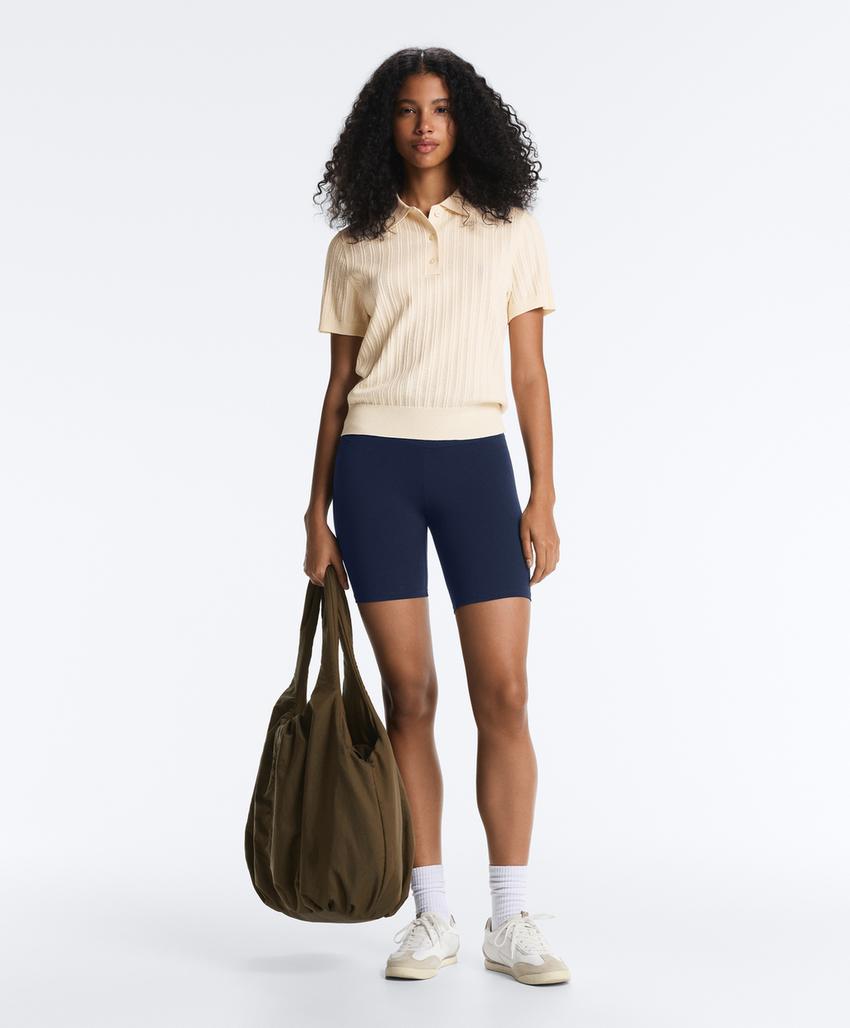 Поло вязаное pointelle