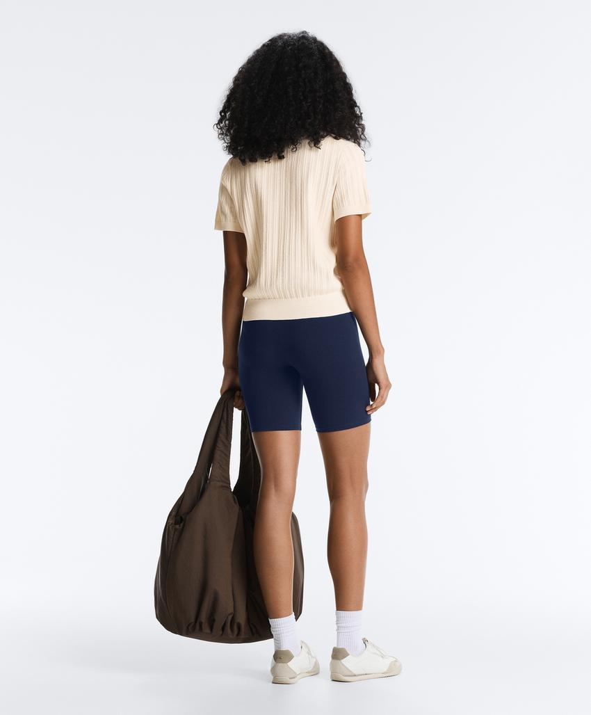 Поло вязаное pointelle