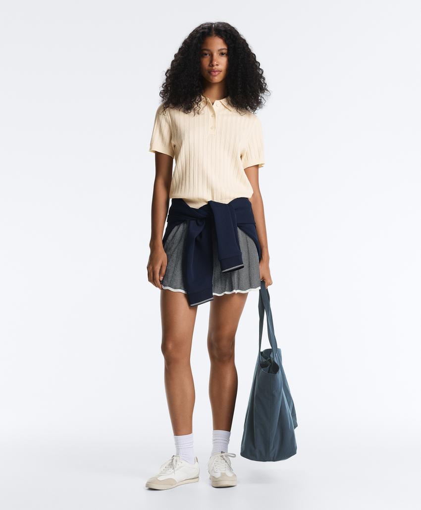 Поло вязаное pointelle