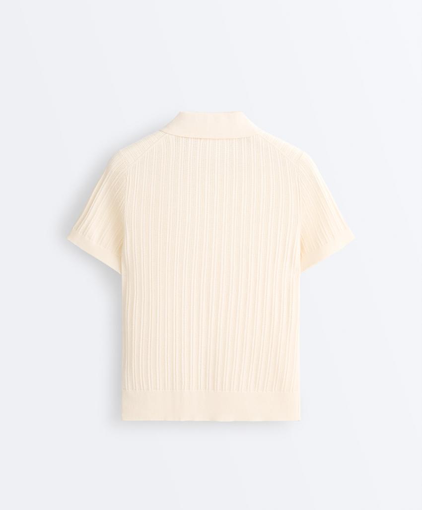 Поло вязаное pointelle