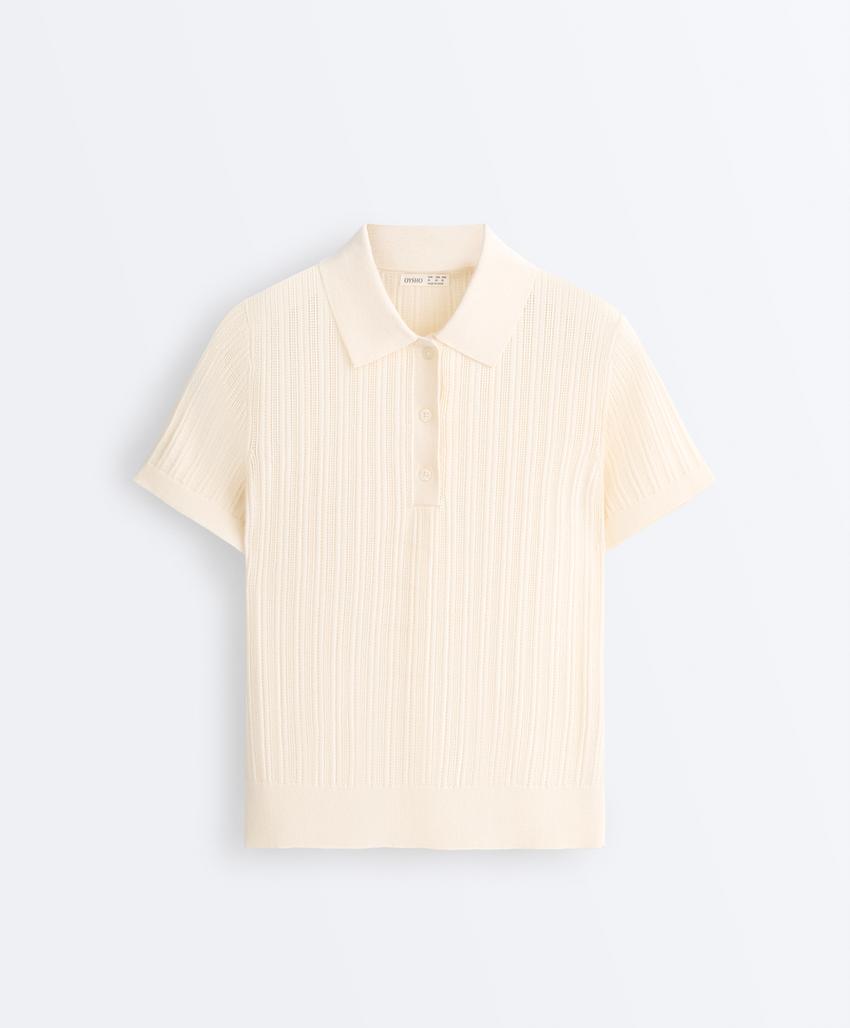 Поло вязаное pointelle