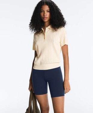 Поло вязаное pointelle- Заказать в России