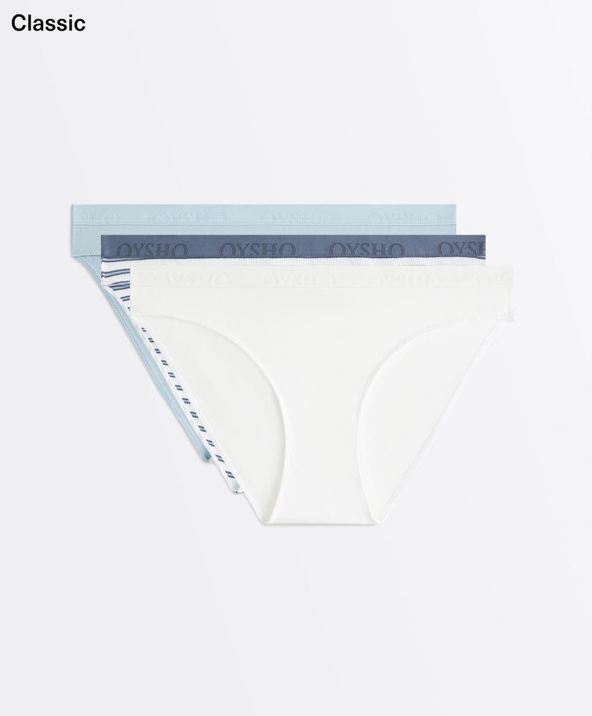 3 классических трусов из смесового хлопка с логотипом