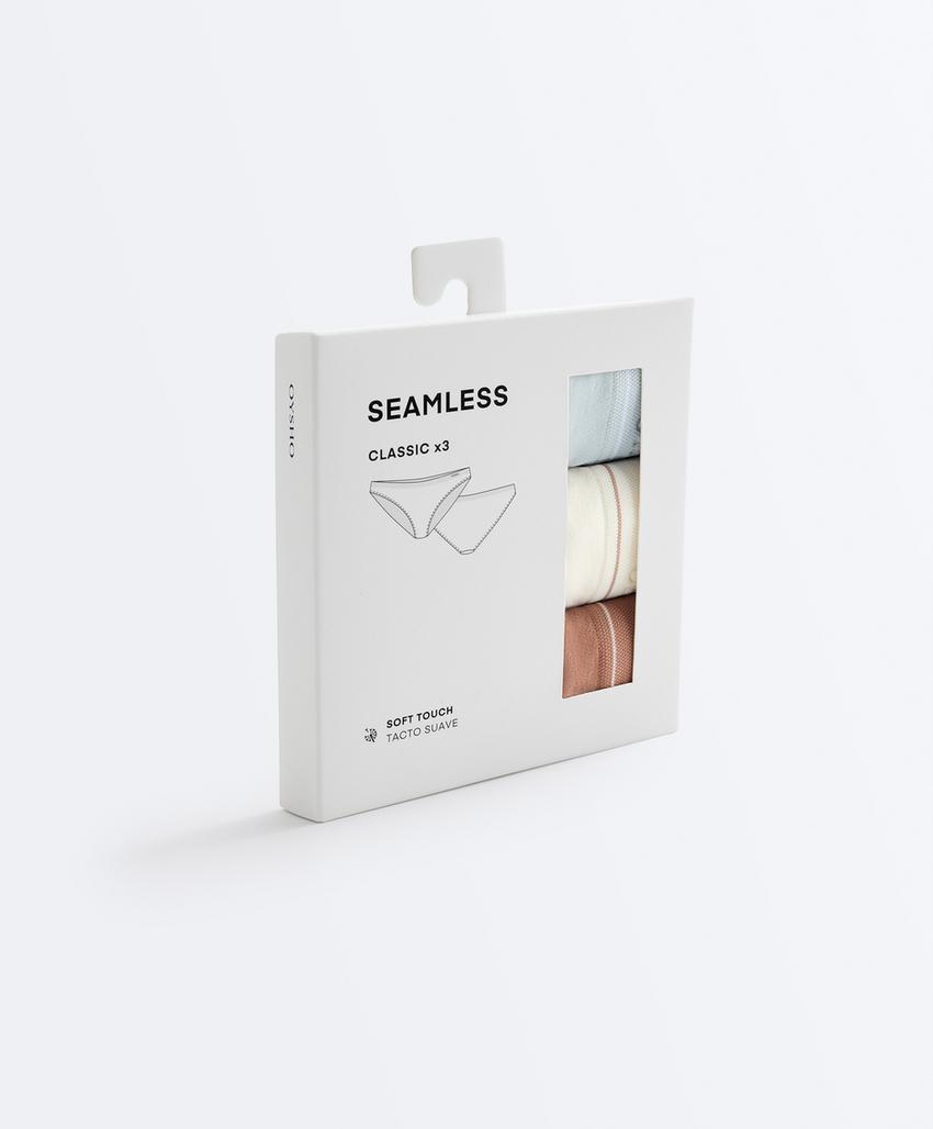 3 бесшовных классических трусов Seamless Soft touch с контрастным Logo