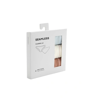 3 бесшовных классических трусов Seamless Soft touch с контрастным Logo- Заказать в России