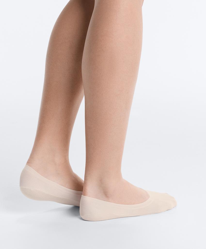 2 пары носков-следков из микрофибры в рубчик со средним вырезом