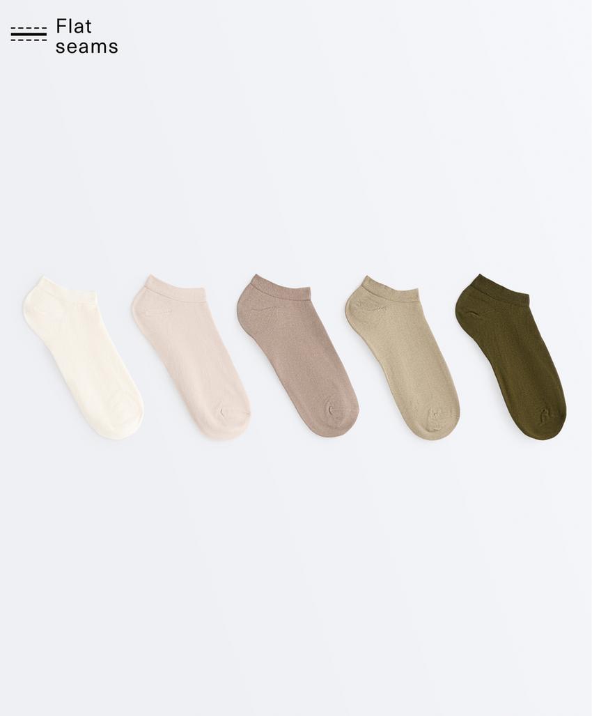 5 пар носков-сникеров из смесового хлопка