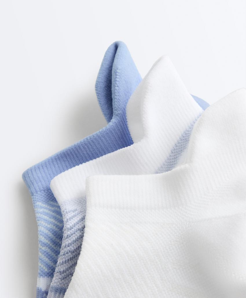 3 пары спортивных носков-сникеров с язычком из смесового полиамида