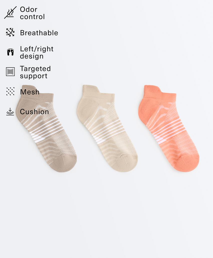 3 пары спортивных носков-сникеров с язычком из смесового полиамида