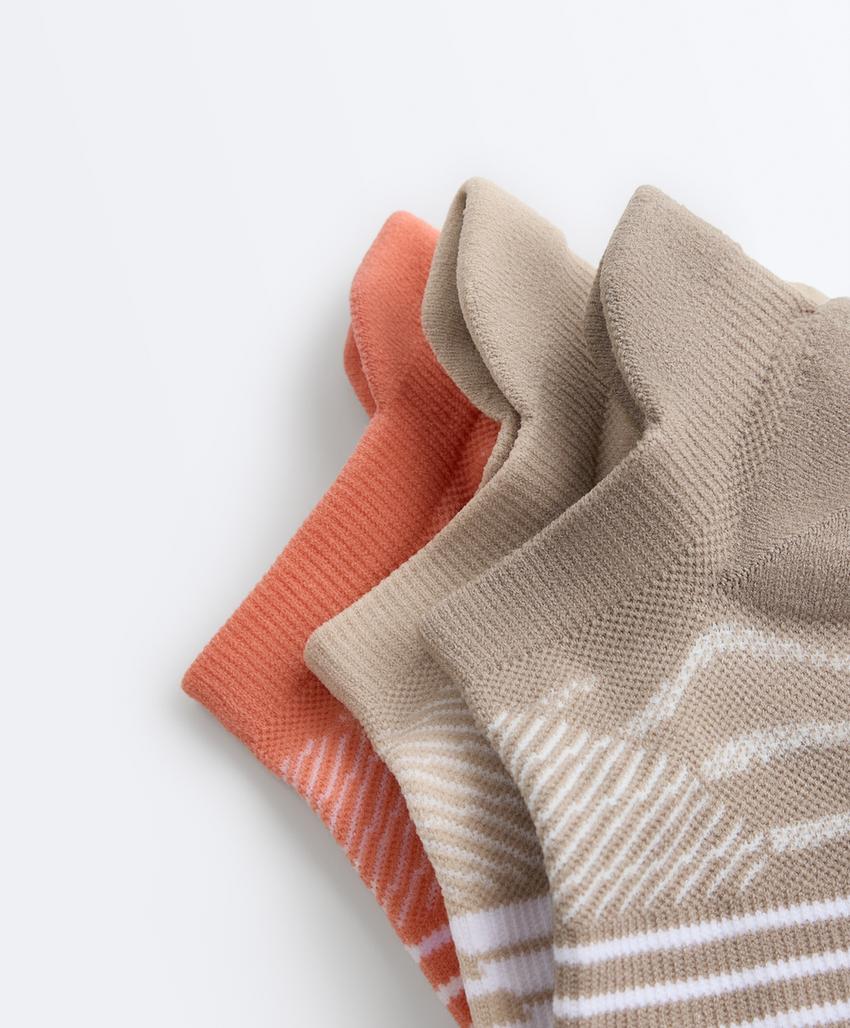 3 пары спортивных носков-сникеров с язычком из смесового полиамида