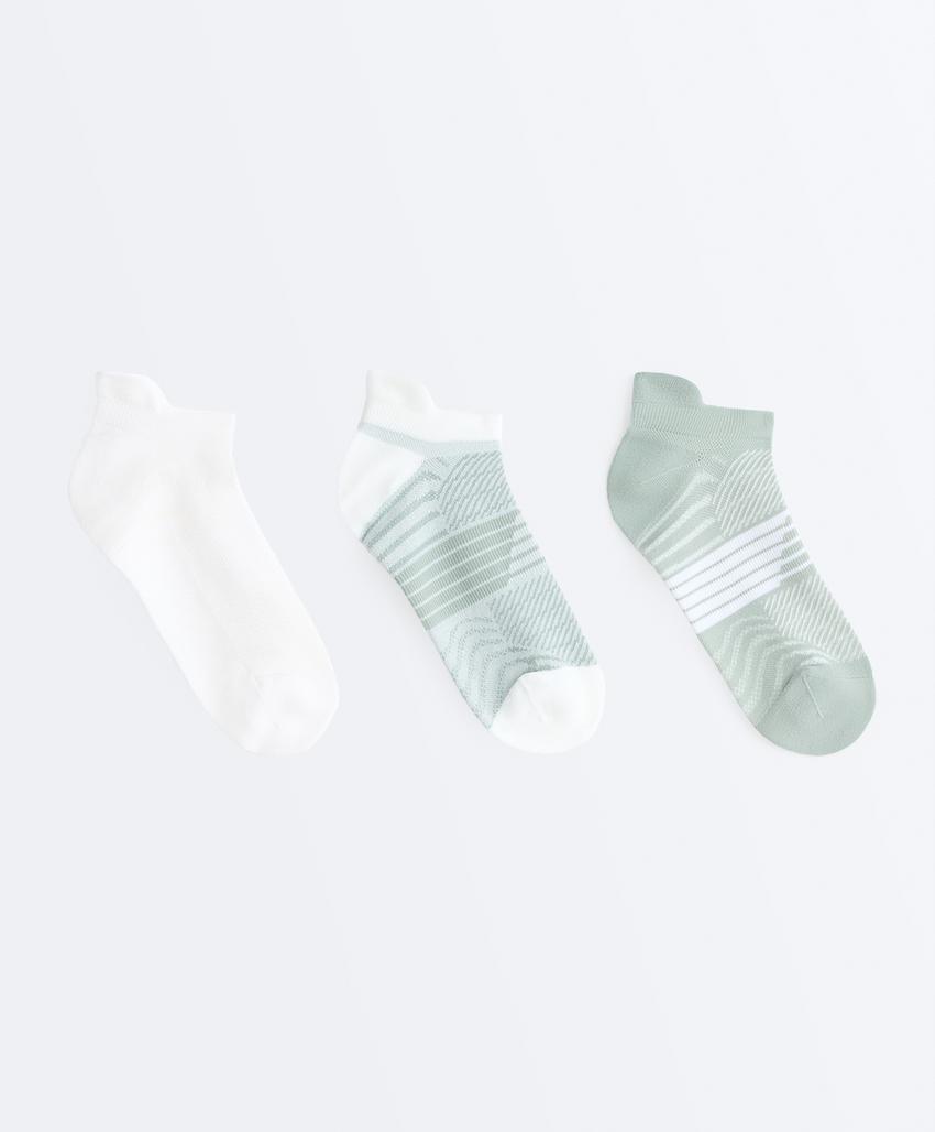 3 пары спортивных носков-сникеров с язычком из смесового полиамида