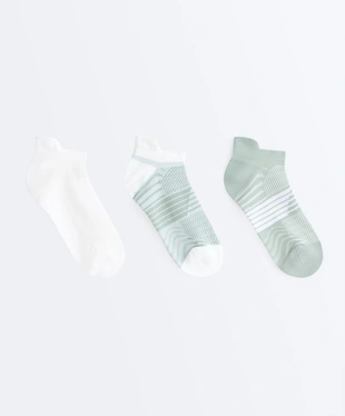 DUSTY-BLUE|4624/490/383 - OYSHO 3 пары спортивных носков-сникеров с язычком из смесового полиамида