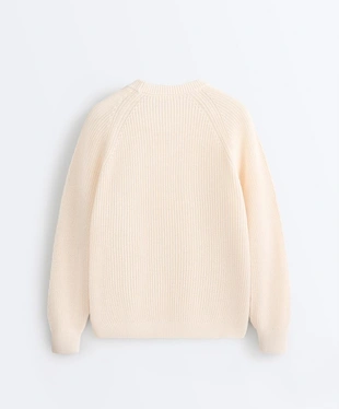 Свитер из 100% хлопка с узором «косы»- Заказать в России