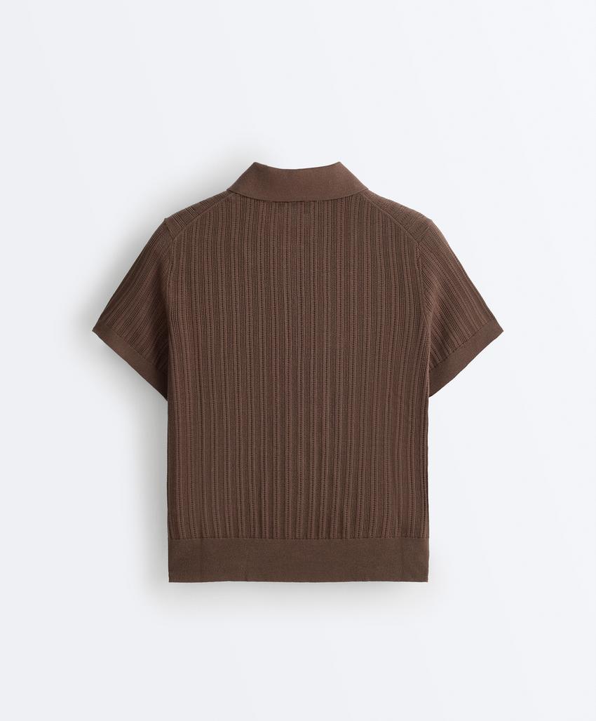 Поло вязаное pointelle