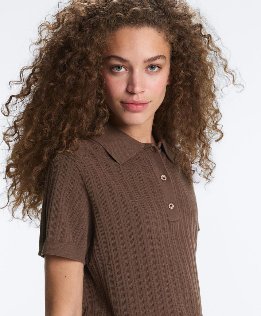 Поло вязаное pointelle