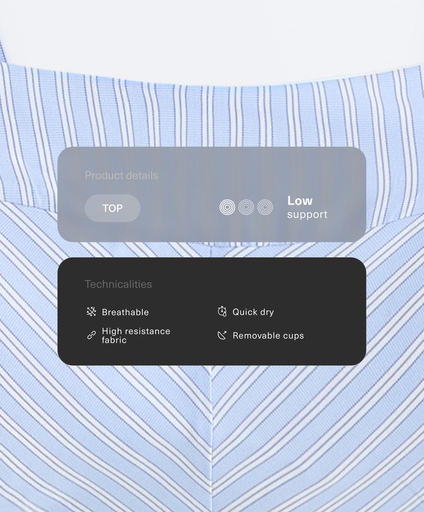 Спортивный бюстгальтер со средней степенью поддержки в полоску