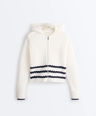 Вязаная куртка с капюшоном Wave- Заказать в России