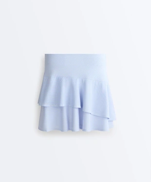 Короткая юбка в полоску с воланами- Заказать в России