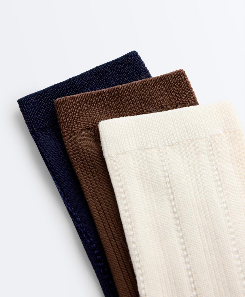 3 пары классических носков в рубчик